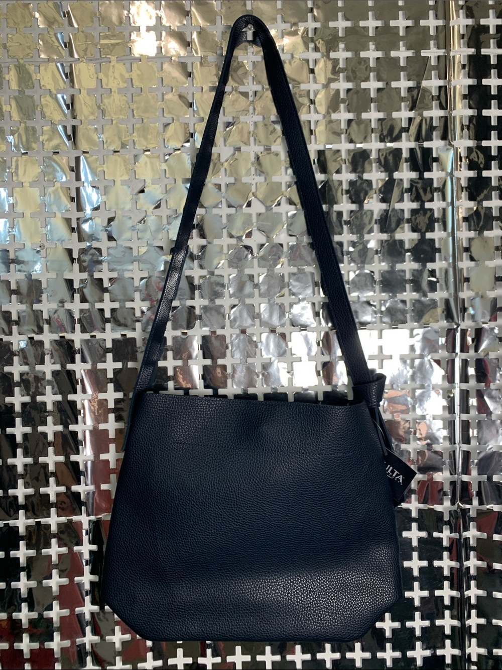 Ulta Beauty Navy Pebbled Crossbody Bag with Adjustable Strap
